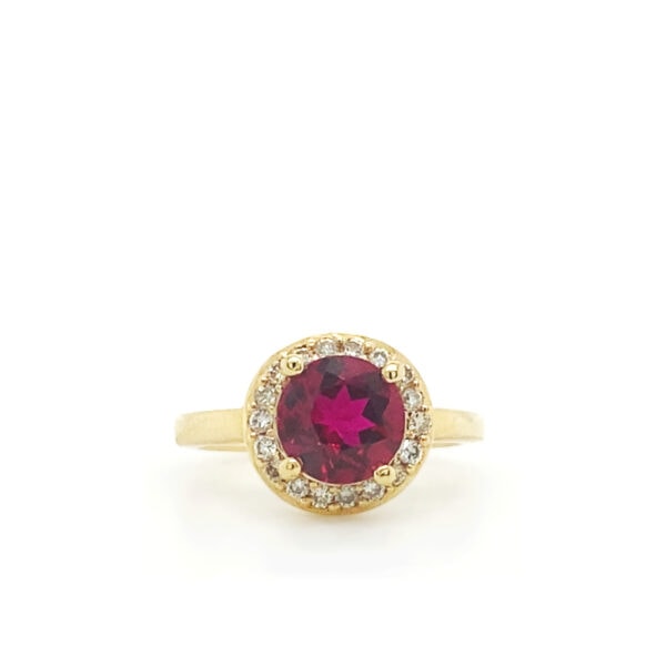 Diamond and Lab Created Ruby Ring