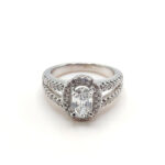 Oval Diamond Halo Engagement Ring
