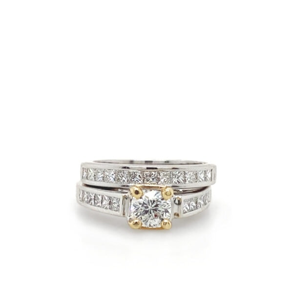 Two-Tone Diamond Wedding Set