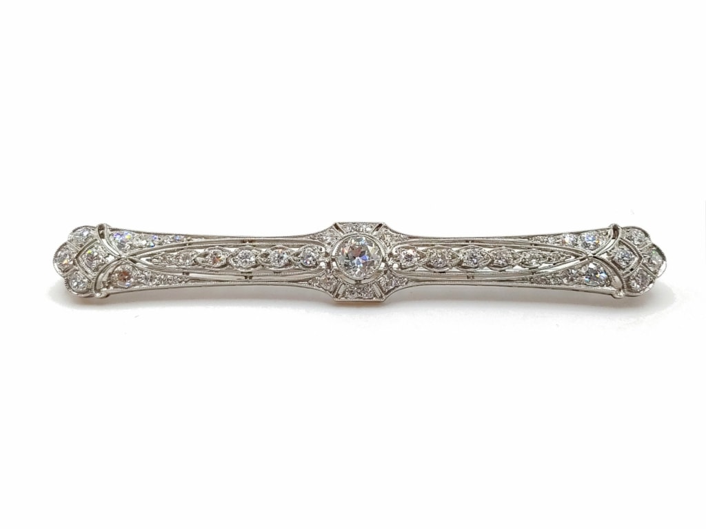 Vintage Platinum Diamond Brooch