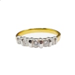 Bar Set Yellow Gold Anniversary Ring