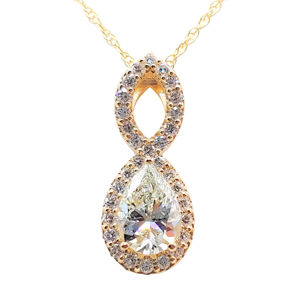 Diamond Infinity Pendant & Gold Necklace