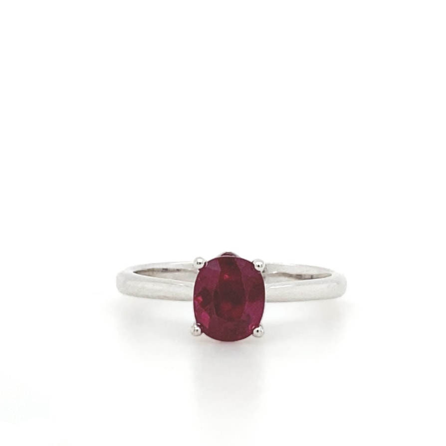 Classic Ruby Solitaire Engagement Ring