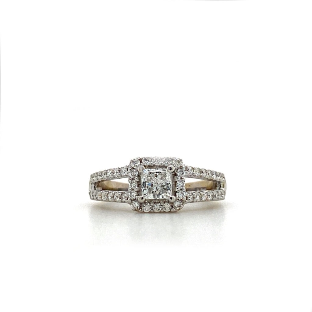 Princess Cut Diamond Split Shank Engagement Ring