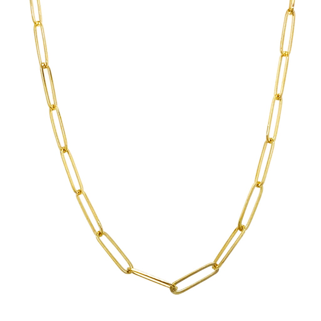 18 inch 14k gold Paperclip Chain