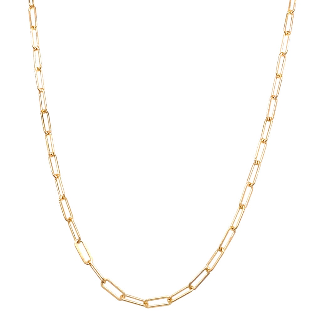 14k Gold Paperclip Necklace