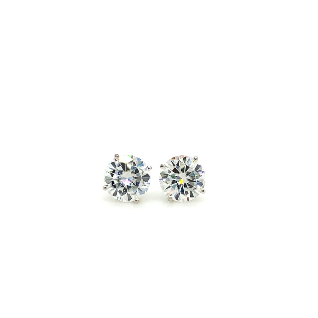 6ct Moissanite Stud White Gold Earrings