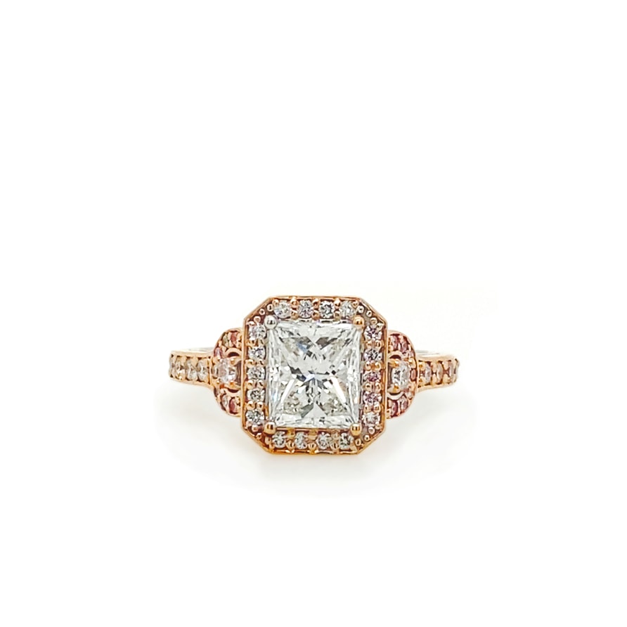 Rose Gold Princess Cut Diamond Engagement Ring