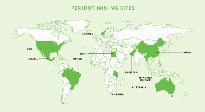 Where can you find Peridot Crystals