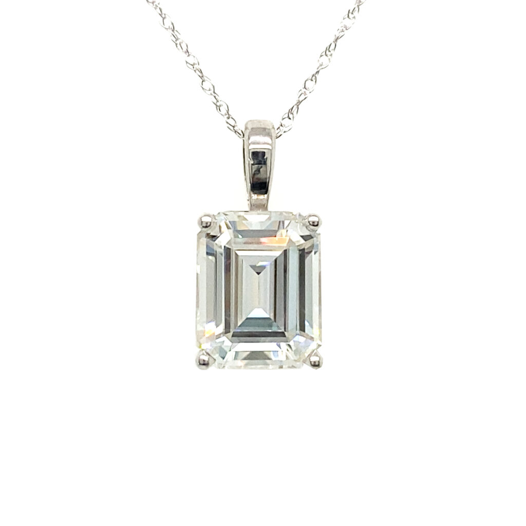 Forever Brilliant Emerald Cut Moissanite Pendant