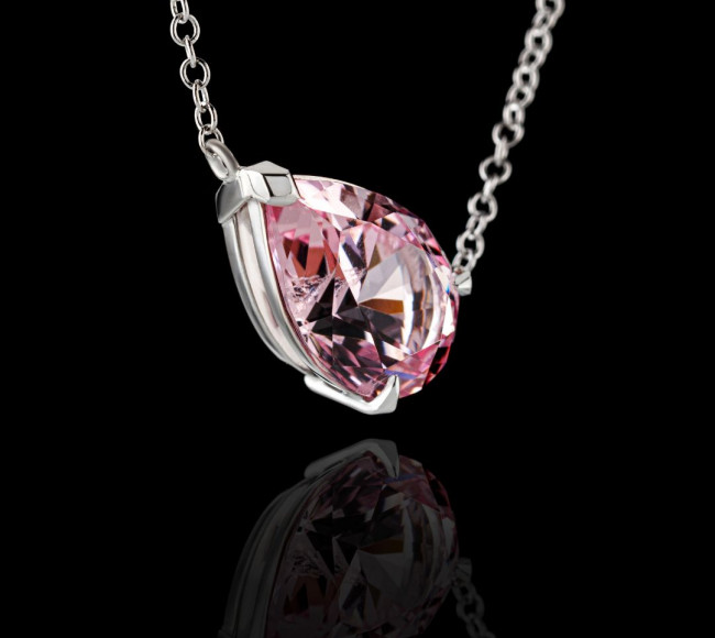 Rare & Exquisite Pink Morganite Diamond Pendant W/ Stunning 